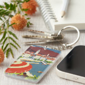 Vintage Travel Zwitserland Sleutelhanger (Voorkant Rechts)