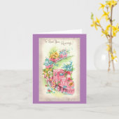 Vintage trein bloemen komt goed kaart (Gele Bloem)