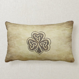 Vintage trendy grundge Irish shamrock Kussen