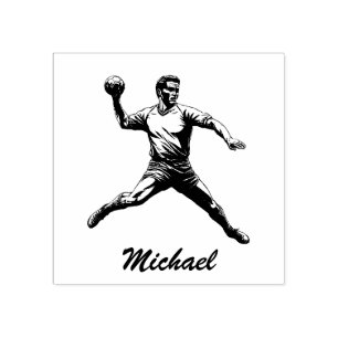 Vintage Trendy Moderne Handbalspeler Gepersonalise Rubberstempel