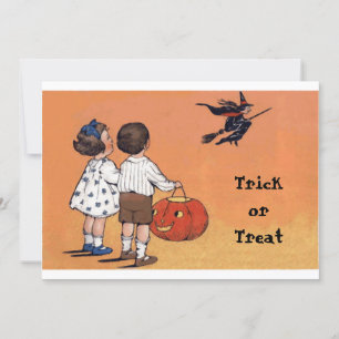 Vintage Trick or treat Halloween Briefkaart