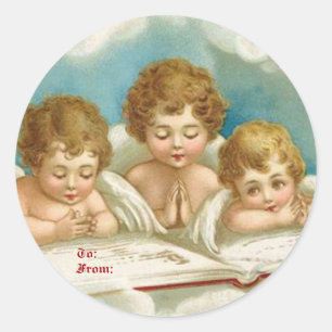 Vintage trois étiquettes de cadeaux angelscadeaux