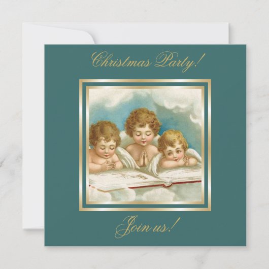 Vintage trois mignonnes invitation des anges de pr (Devant)