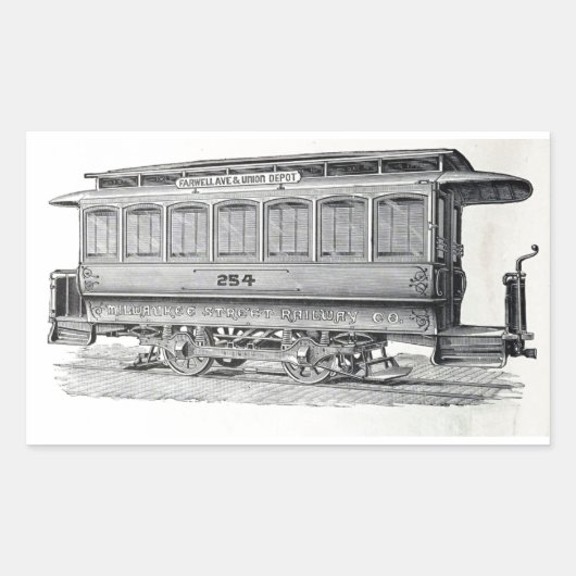 Vintage Trolley Sticker (Voorkant)