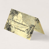 Vintage Tropical Beach Carte de visite plié person (Devant)