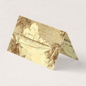 Vintage Tropical Beach Carte de visite plié person (Dos)