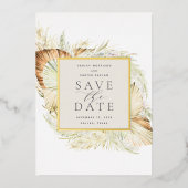 Vintage Tropics Foil Enregistrer la carte Date (Recto)