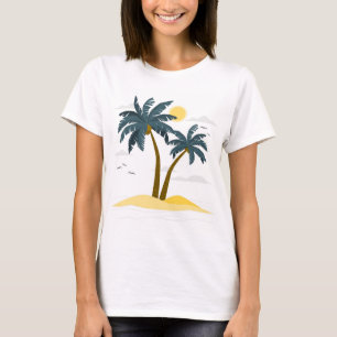 Vintage Tropisch Paradijs Eiland Uitstapje T-shirt