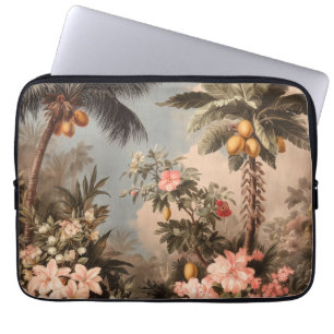 Vintage Tropisch Paradijs met Palmbomen Laptop Sleeve