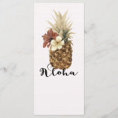 Vintage Tropische Ananas Hibiscus Trouwmenu Menu (Achterkant)