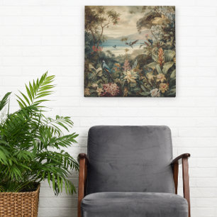 Vintage Tropische Botanische Paradijs Kunst Canvas Afdruk