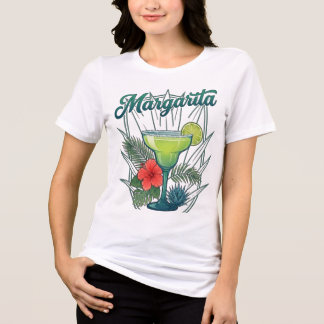 Vintage Tropische Margarita Cocktail Levendig Graf Tri-Blend Shirt
