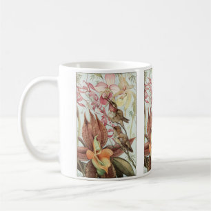 Vintage Tropische Orchideeën, Bloemen en Kolibries Koffiemok