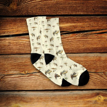 Vintage Trout Fly Pêche Thème Motif