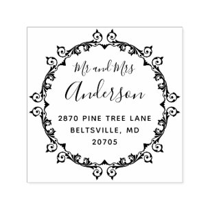 Vintage Trouw Rond Retouradres Mr en Mrs Zelfinktende Stempel
