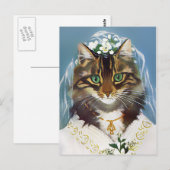 Vintage Trouwkat Briefkaart (Voorkant / Achterkant)