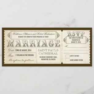 vintage trouwtickets en RSVP Kaart