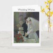 Vintage - Trouwwensen Kaart (Gele Bloem)