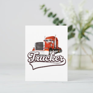 Vintage truckerlogo feestdagenkaart
