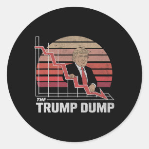 Vintage Trump Dump Anti Trump Aandelenmarkt Crash  Ronde Sticker