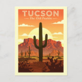 Vintage Tucson Briefkaart (Voorkant)