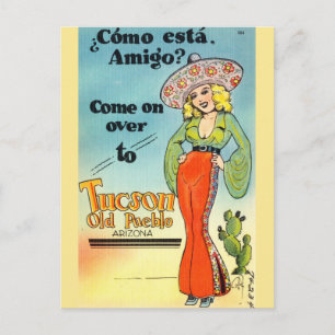 Vintage Tucson Old Pueblo Arizona Briefkaart