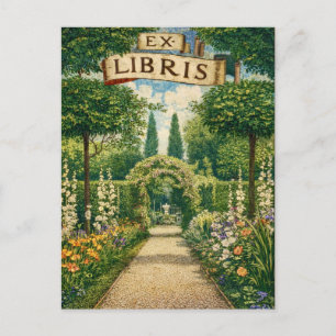 Vintage Tuin Ex Libris Boeklabel  Briefkaart