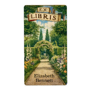 Vintage Tuin Ex Libris Boeklabel Etiket