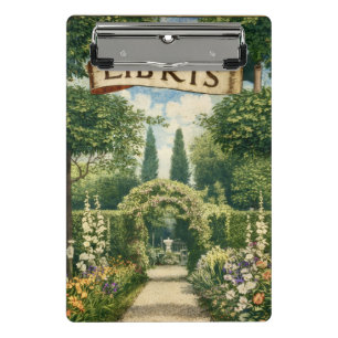 Vintage Tuin Ex Libris Boekplaat  Mini Klembord