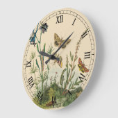 Vintage tuininsecten, bustervliegen, pijlers grote klok (Hoek)