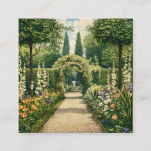 Vintage Tuinpad Vierkante Visitekaartje