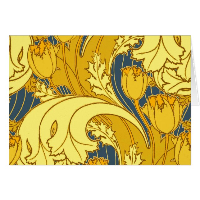 Vintage Tulip Blue Gold Motif (Devant horizontal)