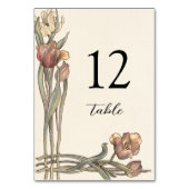 Vintage Tulip Floral Frame Numéro de table (Dos)