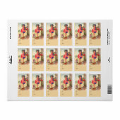 Vintage Tulip Girl Étiquettes cadeaux (Feuille entière)
