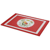 Vintage Tulips Red  Snijplank (Hoek)