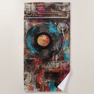 Vintage Turntable Street Art Vinyl Record  Strandlaken