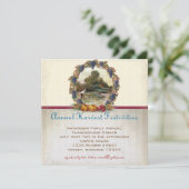 Vintage Turquie Farm Thanksgiving Dîner Invitation (Debout devant)