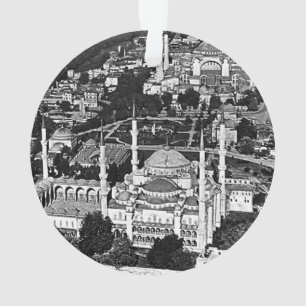 Vintage Turquie Istanbul bleu mosquée vue d'ensemb