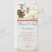 Vintage Turquie Thanksgiving Diner Invitations (Devant)