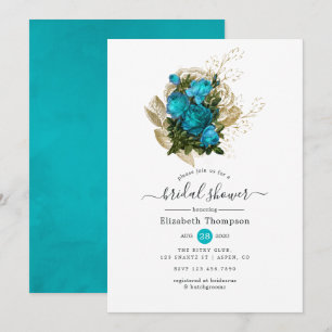 Vintage Turquoise en Gold Shabby Vrijgezellenfeest Kaart