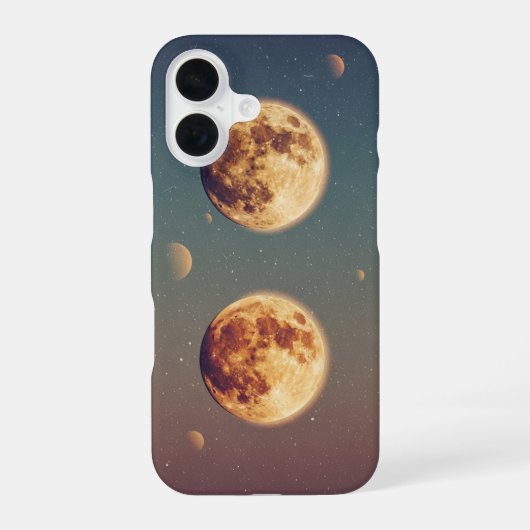 Vintage Twee Manen iPhone 16 Hoesje (Achterkant)