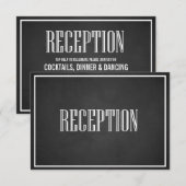 VINTAGE TYPOGRAFIE KRIJTBOARD RECEPTIEKAART INFORMATIEKAARTJE (Voorkant / Achterkant)