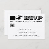 Vintage Typografie Weddenschap RSVP (Voorkant / Achterkant)