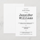 Vintage typographie mariage invitations b&w (Devant / Derrière)