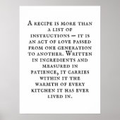 Vintage Typography Rustic Kitchen Poster (Devant)