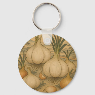 Vintage Uien Botanische Sleutelhanger