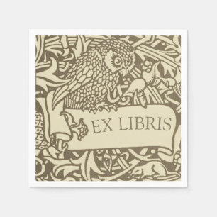 Vintage Uil Ex Libris Kunst en Ambacht Walter Cran Servet