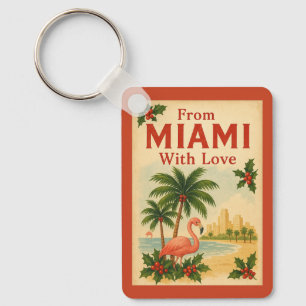Vintage Uit Miami Met Kerstliefde  Sleutelhanger
