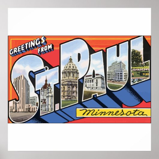 Vintage uit St. Paul Minnesota Poster (Voorkant)