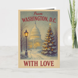 Vintage uit Washington, DC met liefde kerst Feestdagen Kaart